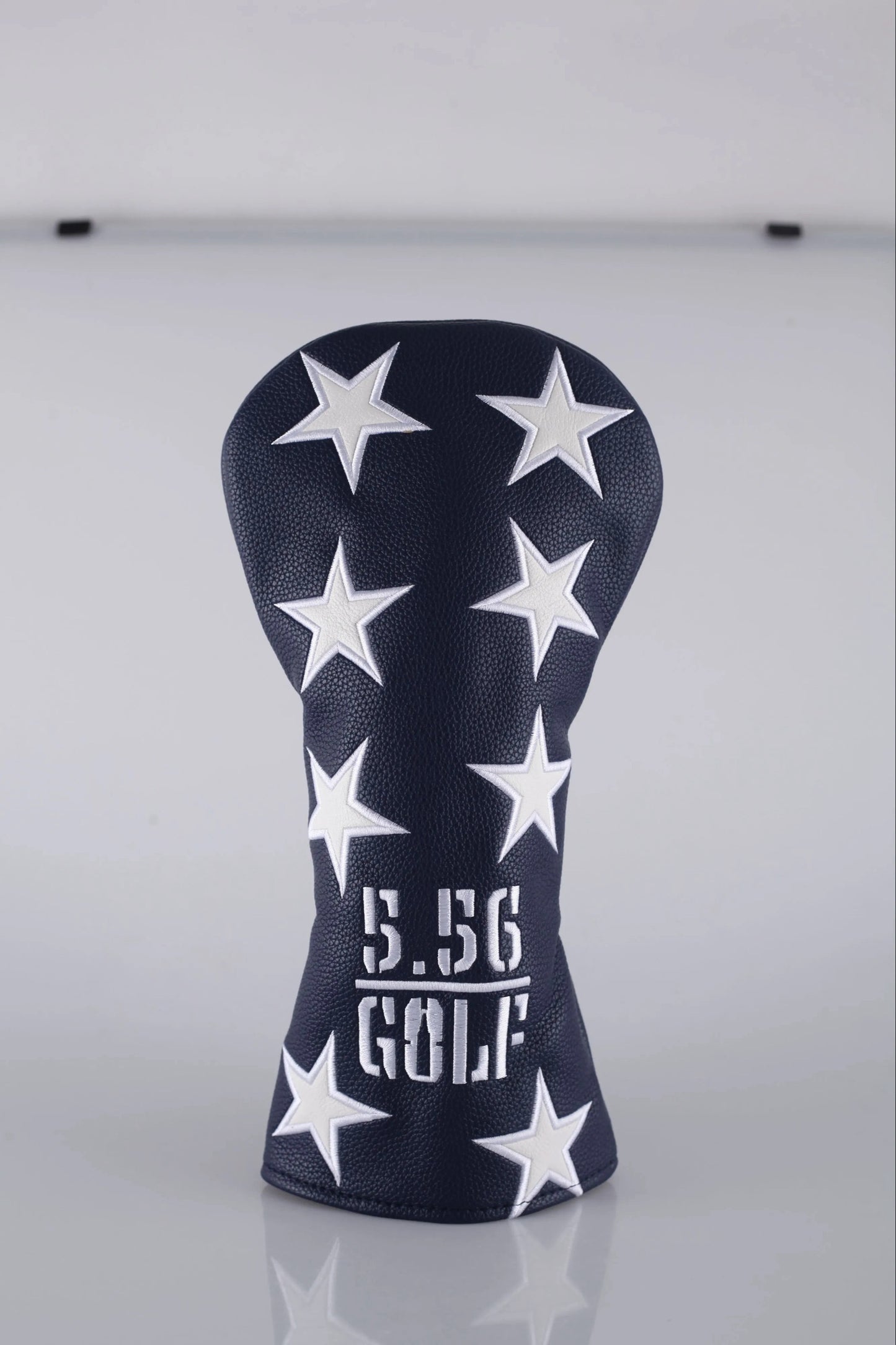 American Stars Golf Driver Head Cover Leather & Embordered Double Elastic Band Backing