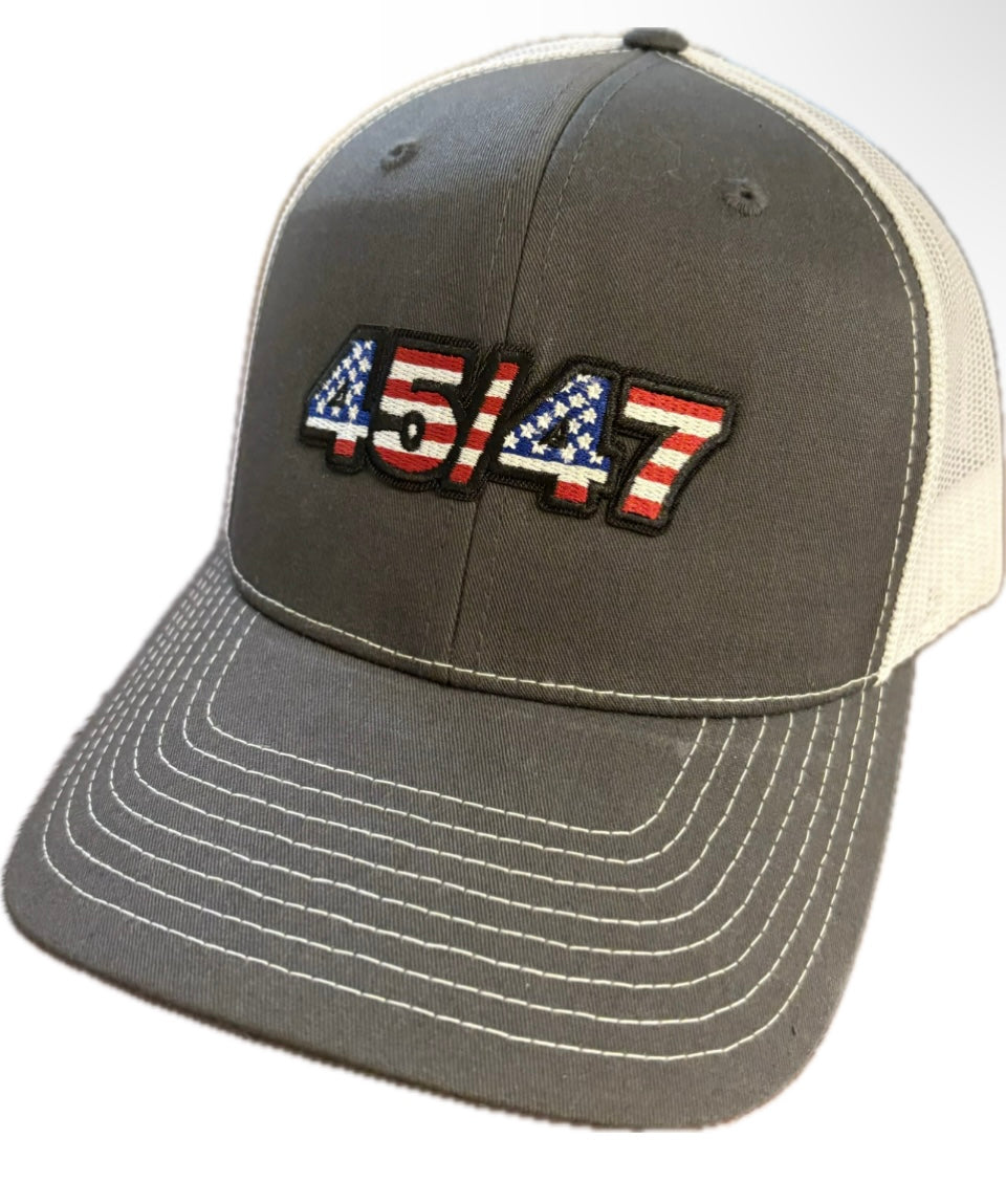 5.56: DJT "45/47" Snap Back Slate Vetted Hat