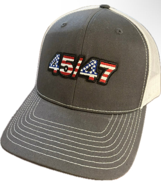 5.56: DJT "45/47" Snap Back Slate Vetted Hat