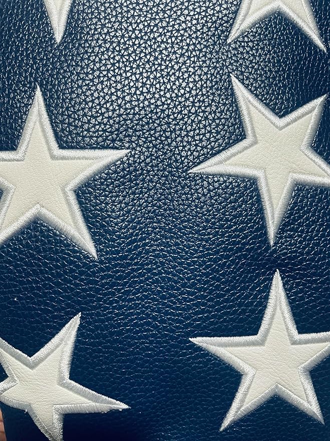 American Stars Golf Driver Head Cover Leather & Embordered Double Elastic Band Backing